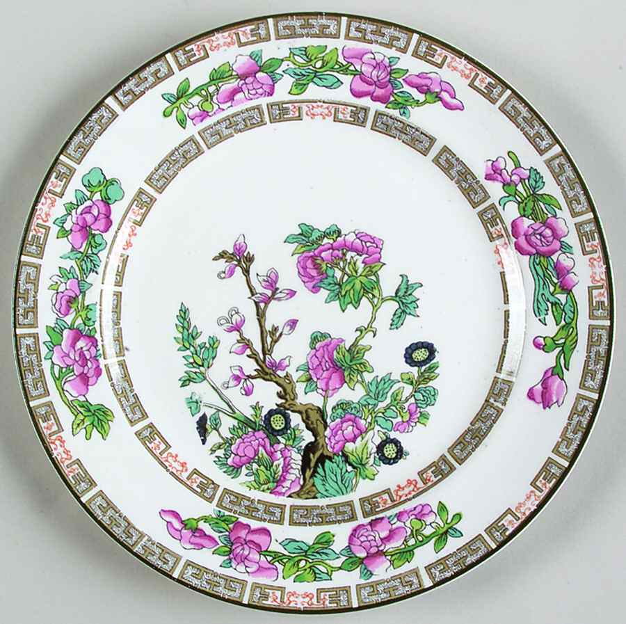 Indian Tree (Green Trim) Dessert/Pie Plate by John Maddock & Sons-1