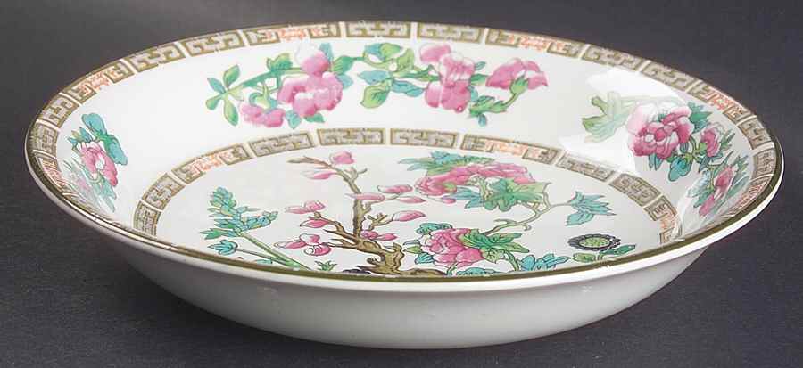 Indian Tree (Green Trim) Coupe Soup Bowl by John Maddock & Sons-1