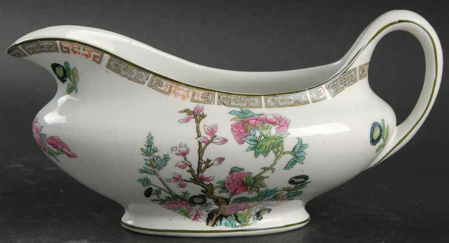 Indian Tree (Green Trim) Gravy Boat by John Maddock & Sons-1