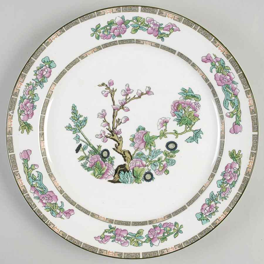 Indian Tree (Green Trim) 11" Chop Plate (Round Platter) by John Maddock & Sons-1
