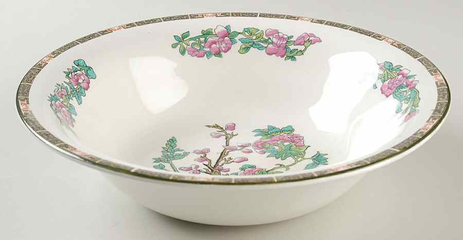 Indian Tree (Green Trim) 10" Round Vegetable Bowl by John Maddock & Sons-1