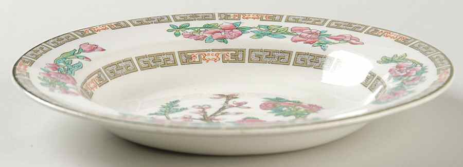 Indian Tree (Green Trim) Rim Soup Bowl by John Maddock & Sons-1