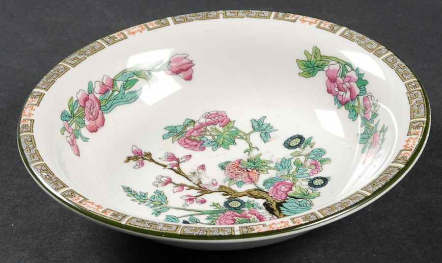 Indian Tree (Green Trim) Coupe Cereal Bowl by John Maddock & Sons-1
