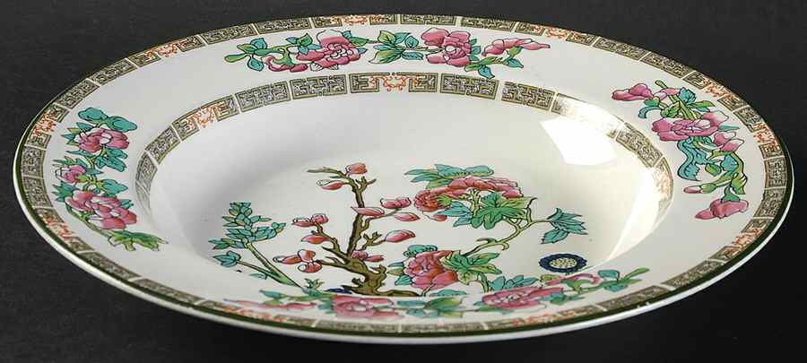 Indian Tree (Green Trim) Large Rim Soup Bowl by John Maddock & Sons-1