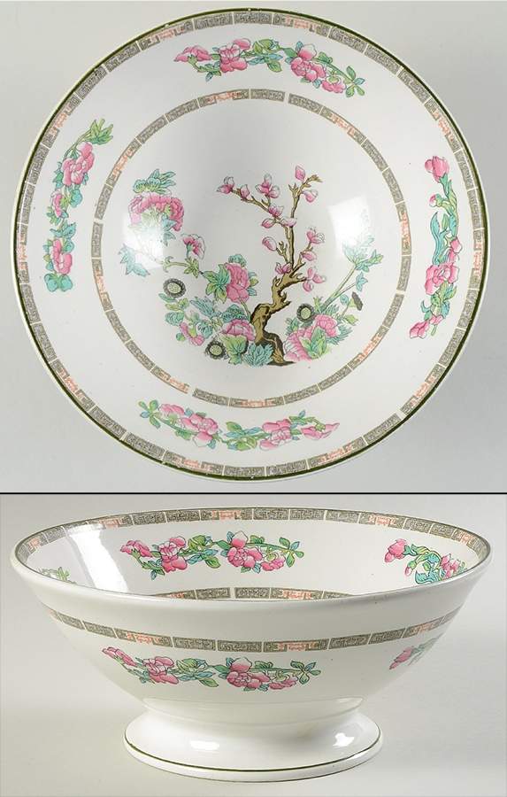 Indian Tree (Green Trim) Large Fruit Bowl by John Maddock & Sons-1