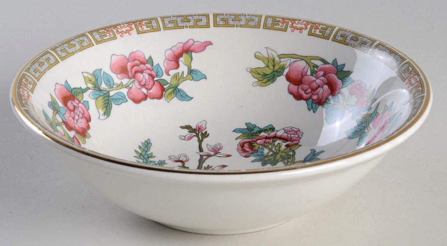 Indian Tree (Smooth, Gold Trim) Coupe Cereal Bowl by John Maddock & Sons-1
