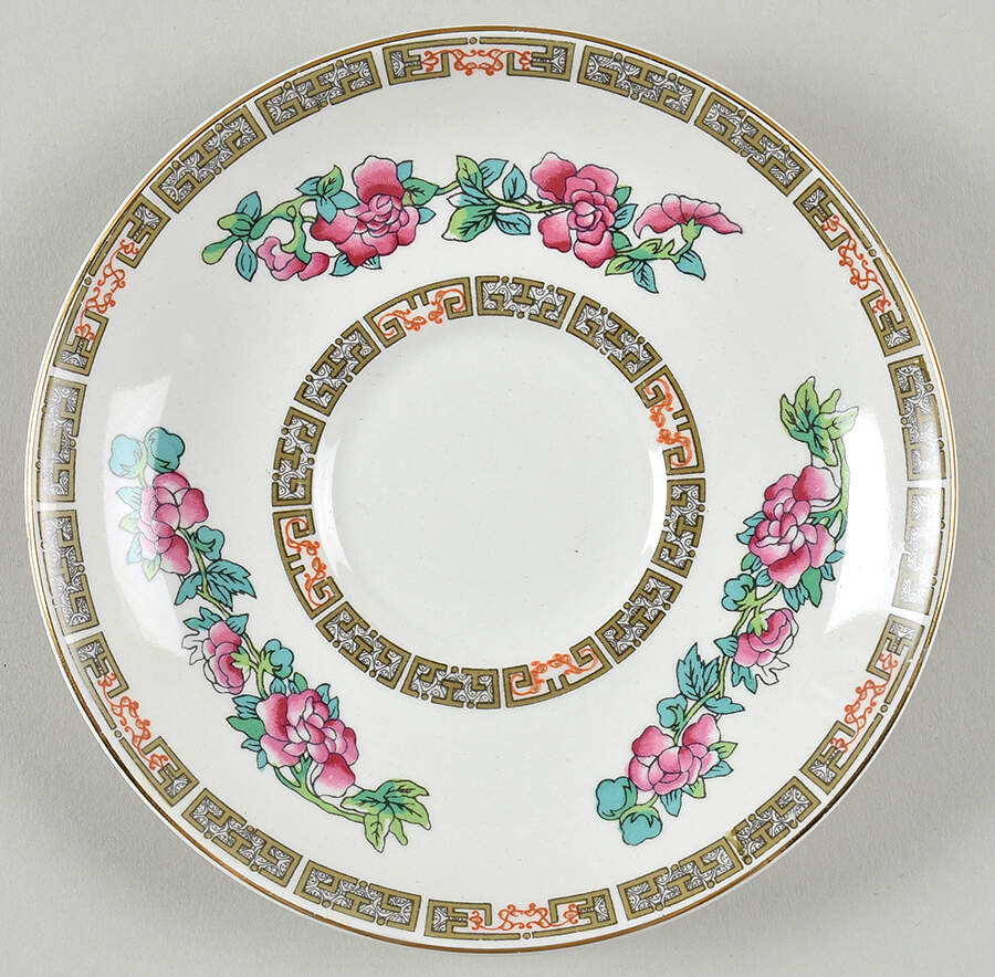 Indian Tree (Smooth, Gold Trim) Saucer for Flat Cup by John Maddock & Sons-1