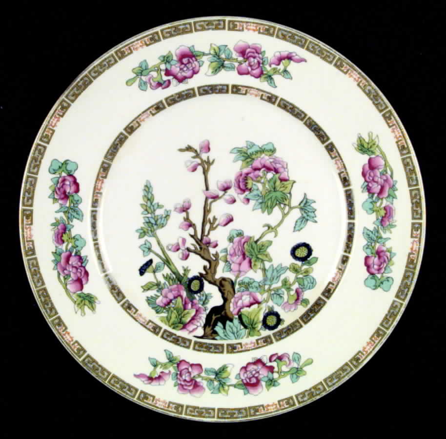 Indian Tree (Smooth, Gold Trim) Dinner Plate by John Maddock & Sons-1