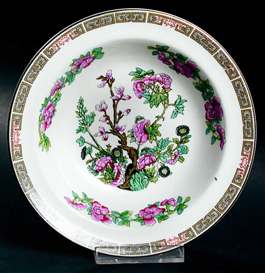 Indian Tree (Smooth, Gold Trim) Rim Fruit/Dessert (Sauce) Bowl by John Maddock & Sons-1