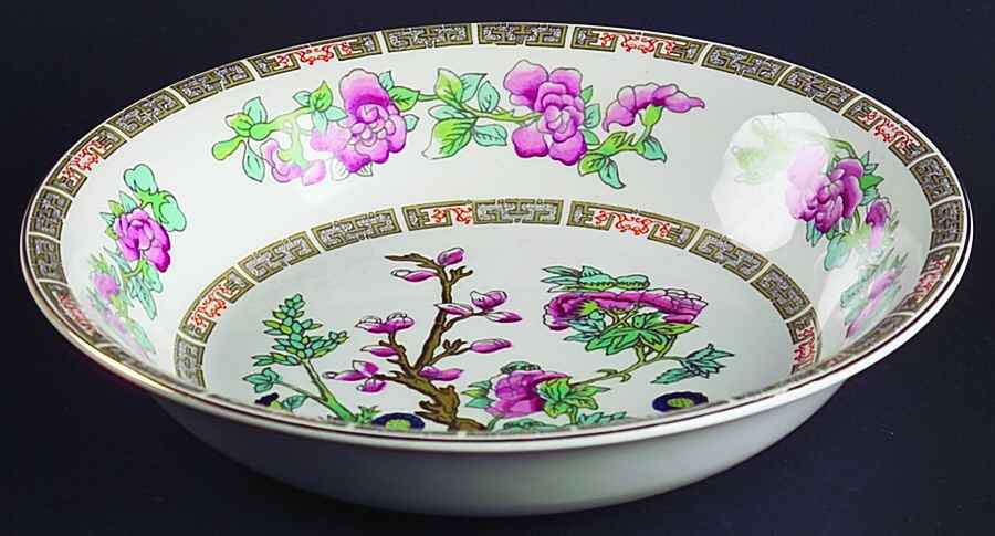 Indian Tree (Smooth, Gold Trim) Coupe Soup Bowl by John Maddock & Sons-1