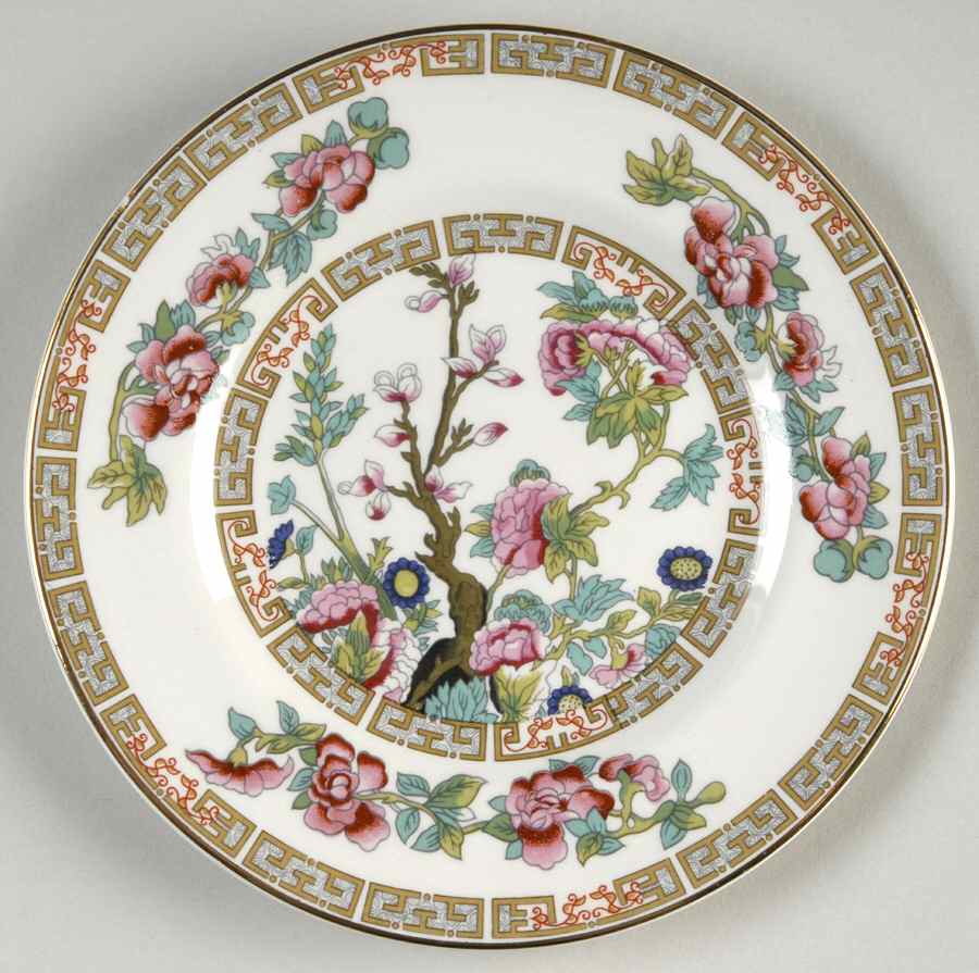 Indian Tree (Smooth, Gold Trim) Bread & Butter Plate by John Maddock & Sons-1
