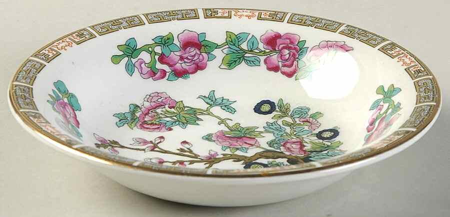 Indian Tree (Smooth, Gold Trim) Fruit/Dessert (Sauce) Bowl by John Maddock & Sons-1