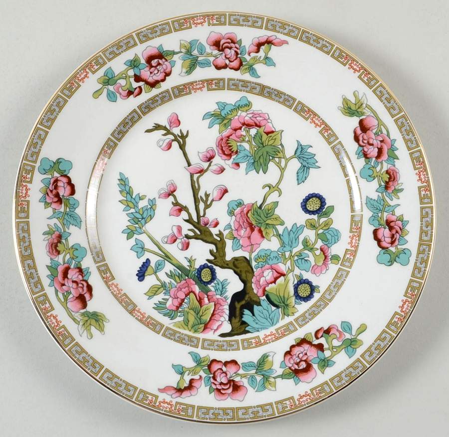Indian Tree (Smooth, Gold Trim) Luncheon Plate by John Maddock & Sons-1