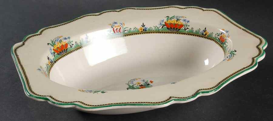 Lily 9" Oval Vegetable Bowl by John Maddock & Sons-1