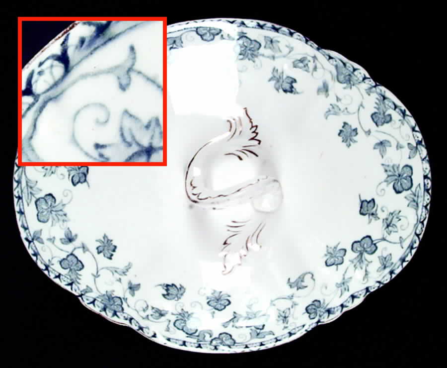 Loraine Teal Lid for Oval Vegetable by John Maddock & Sons-1