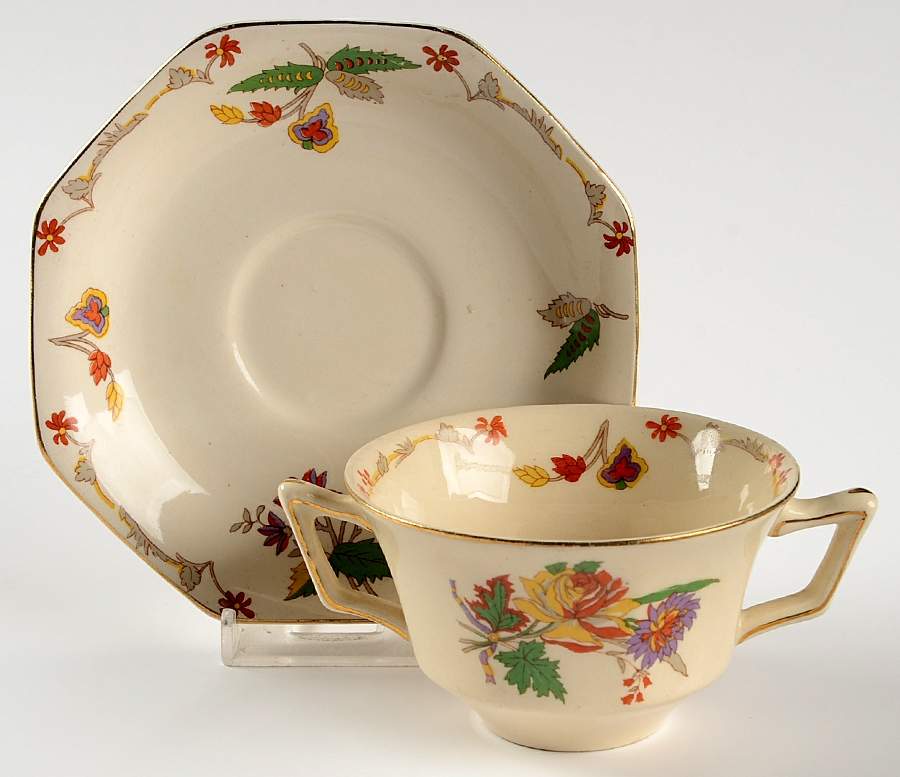 MAD19 Flat Bouillon Cup & Saucer by John Maddock & Sons-1