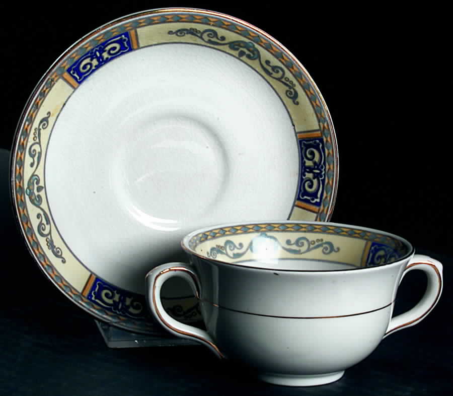 MAD31 Flat Bouillon Cup & Saucer by John Maddock & Sons-1
