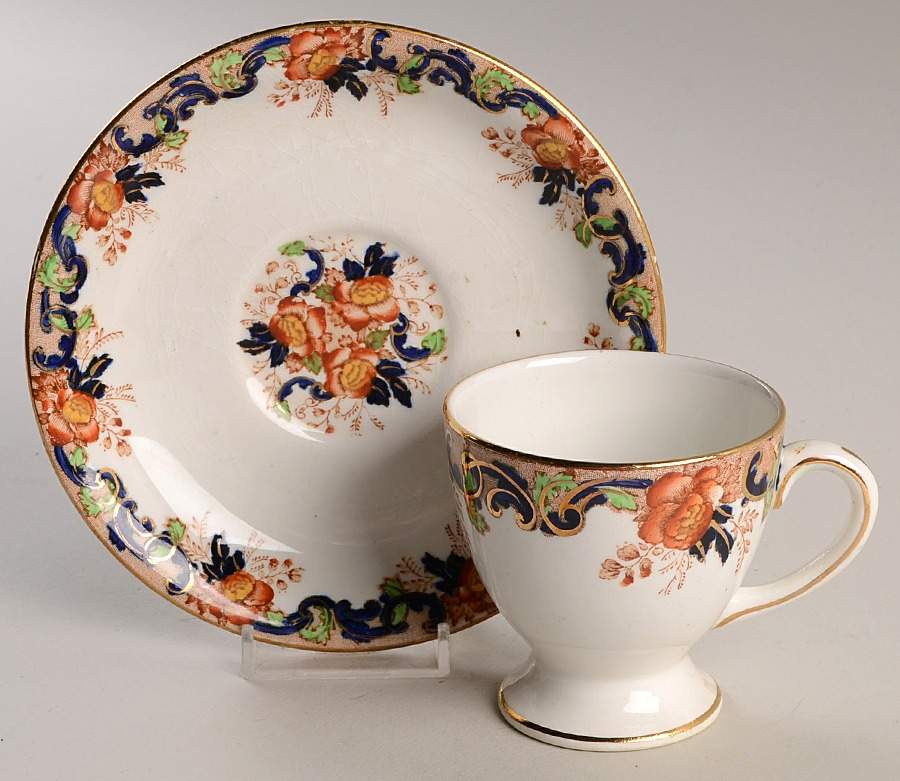 Majestic (Smooth Edge) Footed Cup & Saucer Set by John Maddock & Sons-1