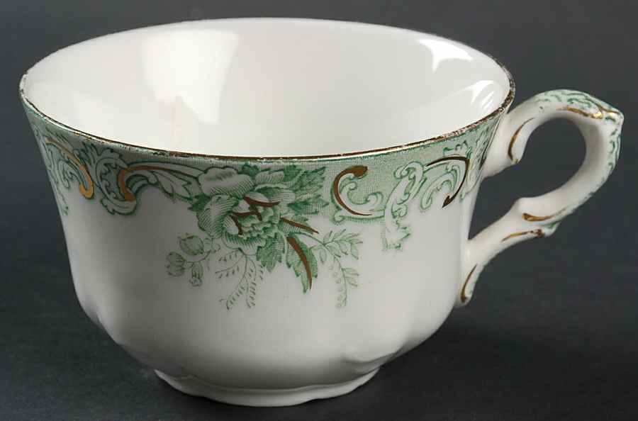 Majestic Green (Scalloped, Gold Accent) Flat Cup by John Maddock & Sons-1