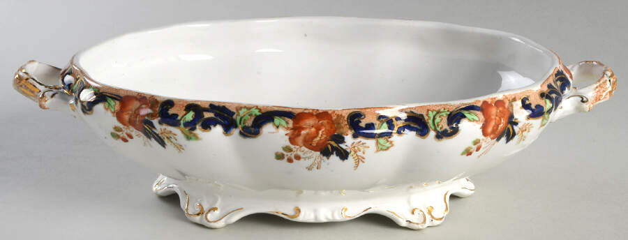 Majestic Multicolored (Scalloped) Oval Vegetable No Lid by John Maddock & Sons-1