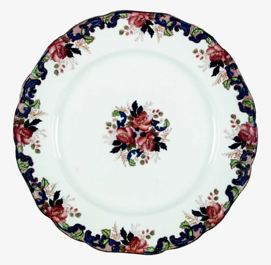 Majestic Multicolored (Scalloped) Dinner Plate by John Maddock & Sons-1