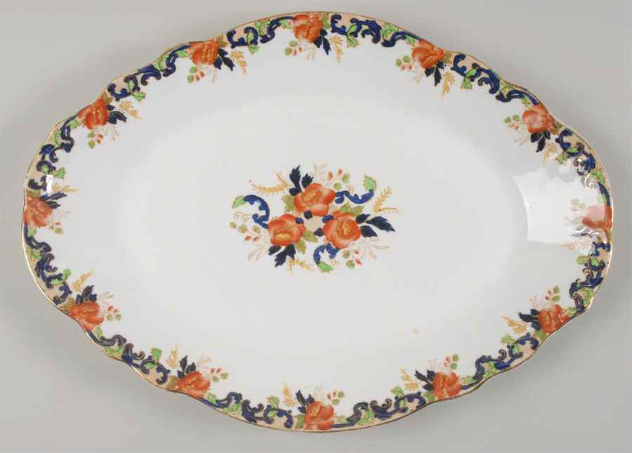 Majestic Multicolored (Scalloped) 15" Oval Serving Platter by John Maddock & Sons-1