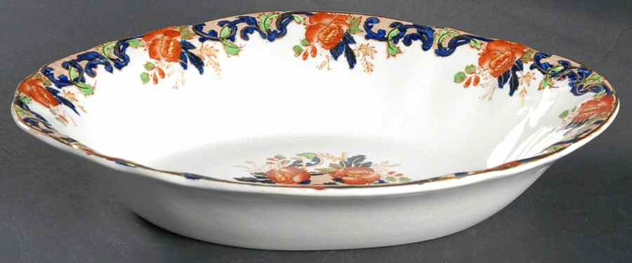 Majestic Multicolored (Scalloped) 9" Oval Vegetable Bowl by John Maddock & Sons-1