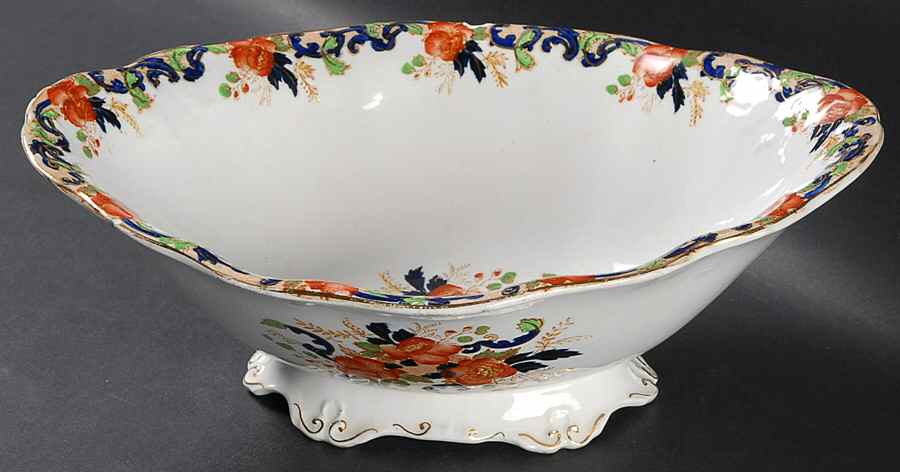 Majestic Multicolored (Scalloped) 11" Oval Vegetable Bowl by John Maddock & Sons-1