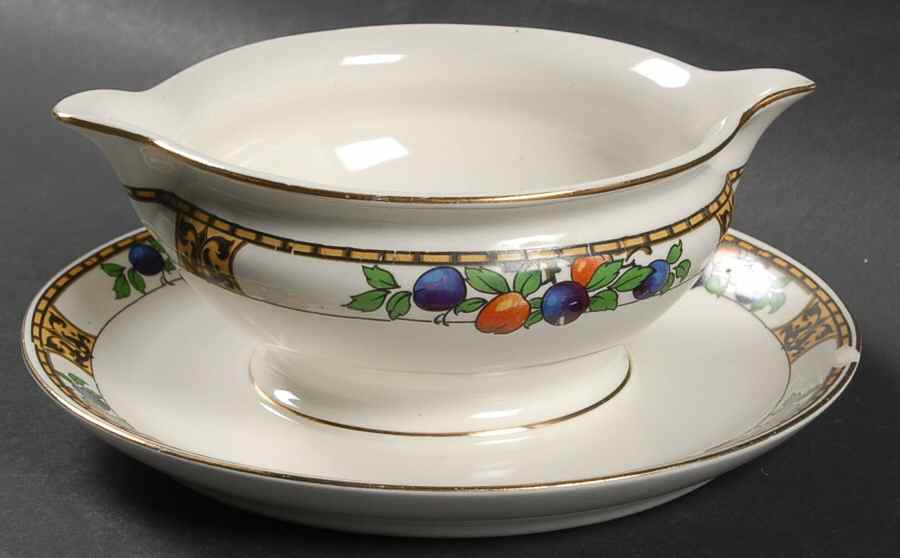 Manchester Gravy Boat with Attached Underplate by John Maddock & Sons-1