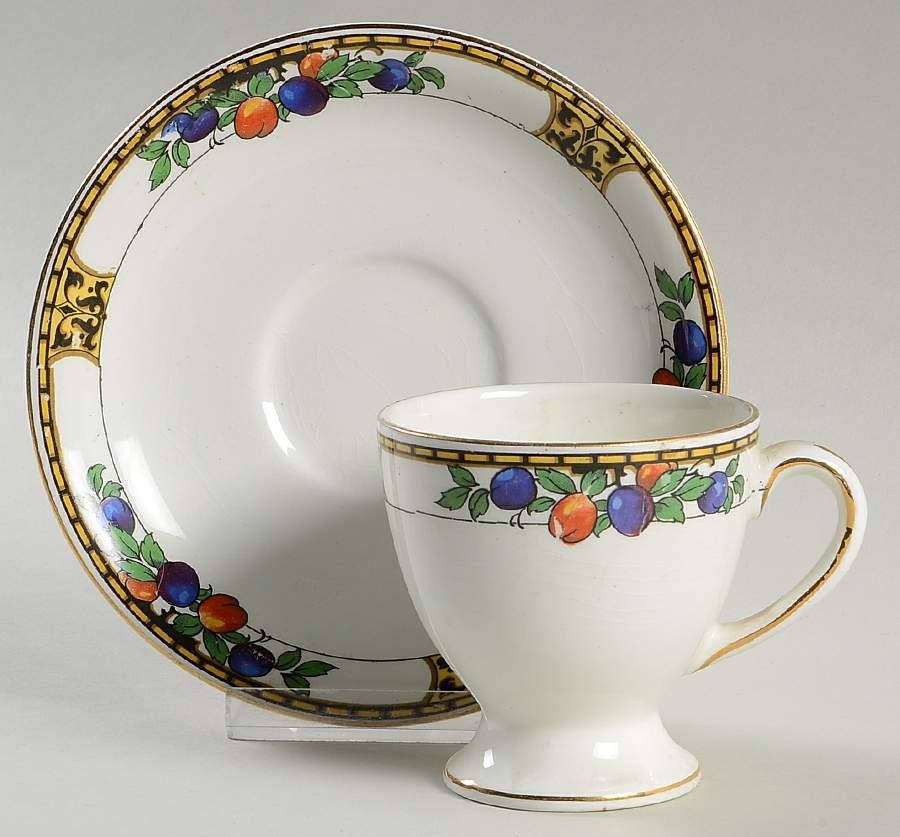 Manchester Footed Cup & Saucer Set by John Maddock & Sons-1