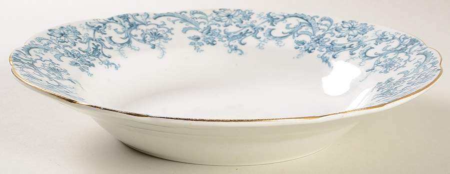 Meredith Blue Green Rim Soup Bowl by John Maddock & Sons-1