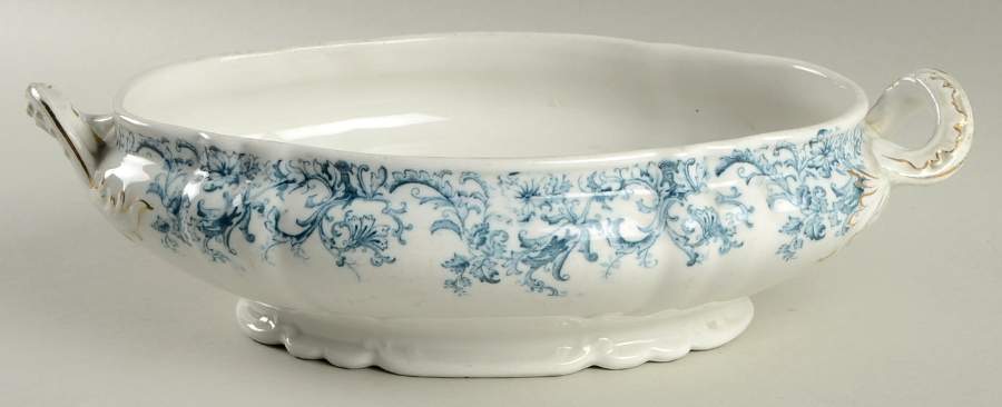 Meredith Blue Green Oval Vegetable No Lid by John Maddock & Sons-1