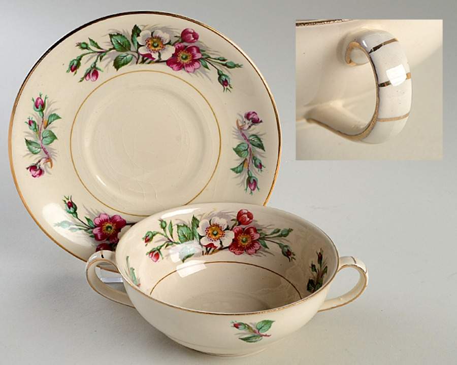 Montana Flat Cream Soup Bowl & Saucer Set by John Maddock & Sons-1