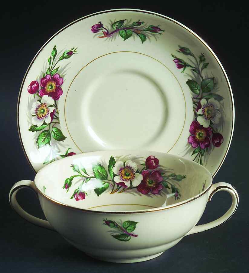 Montana Flat Cream Soup Bowl & Saucer Set by John Maddock & Sons-1