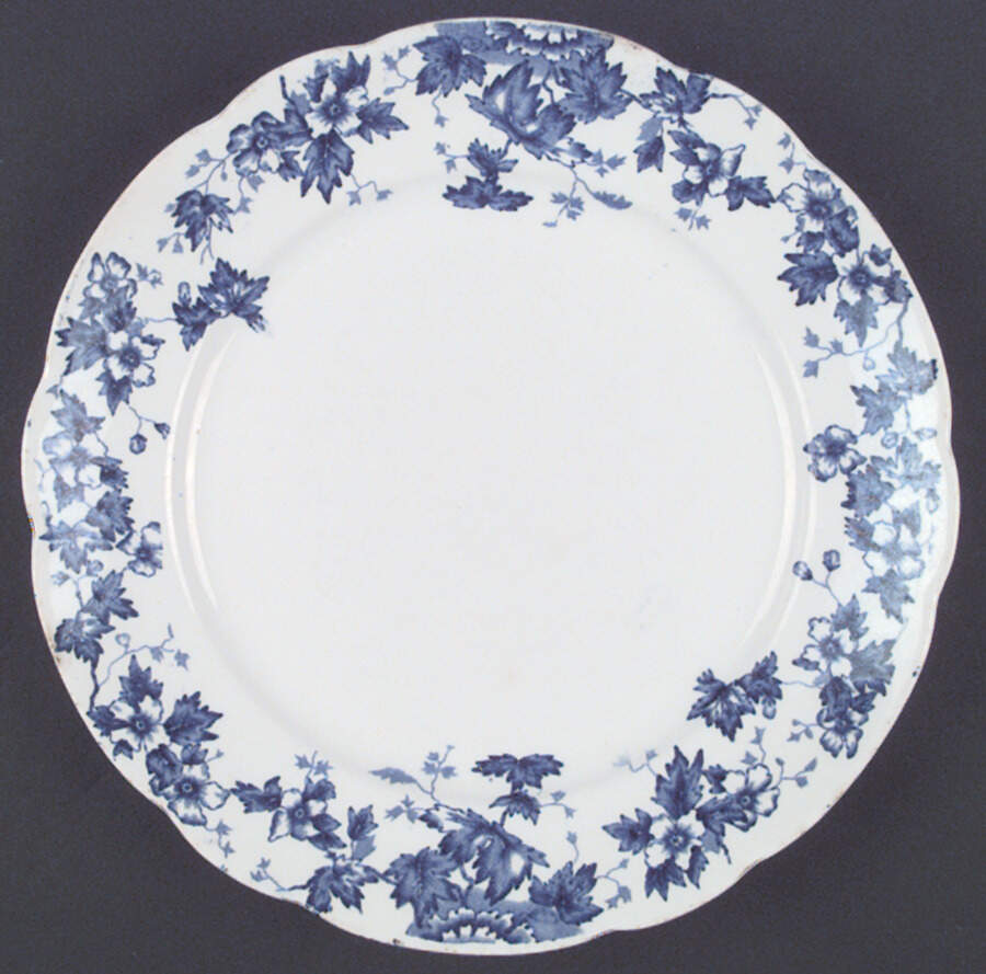 Oakland Blue (Scalloped, Gold Trim) Dinner Plate by John Maddock & Sons-1