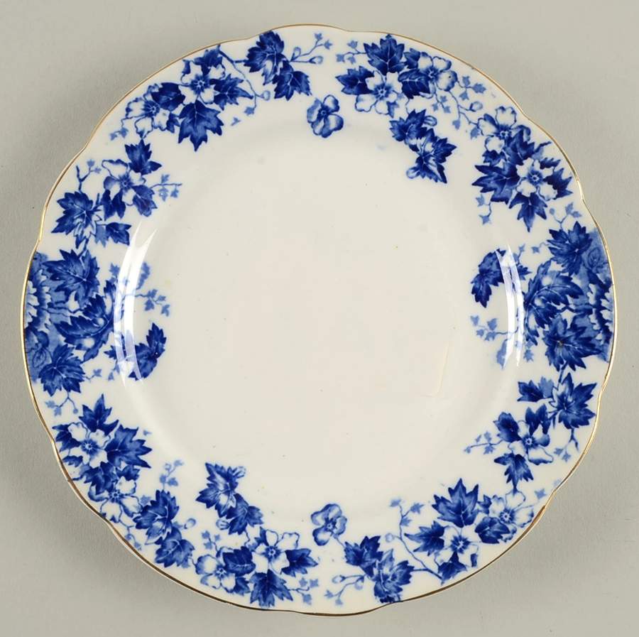 Oakland Blue (Scalloped, Gold Trim) Salad Plate by John Maddock & Sons-1