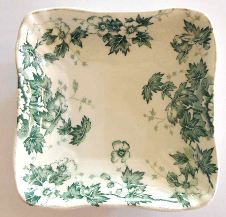 Oakland Blue Green (Scalloped, Gold Trim) Sweet Meat Dish by John Maddock & Sons-1