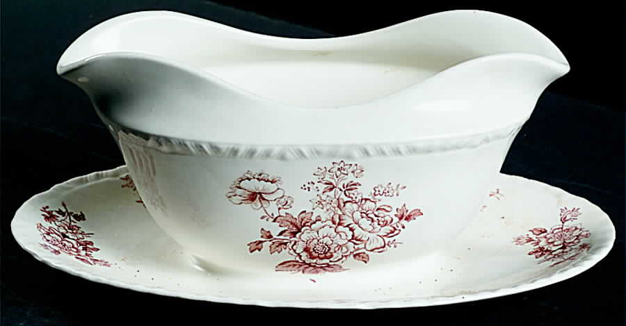 Old English Gravy Boat with Attached Underplate by John Maddock & Sons-1