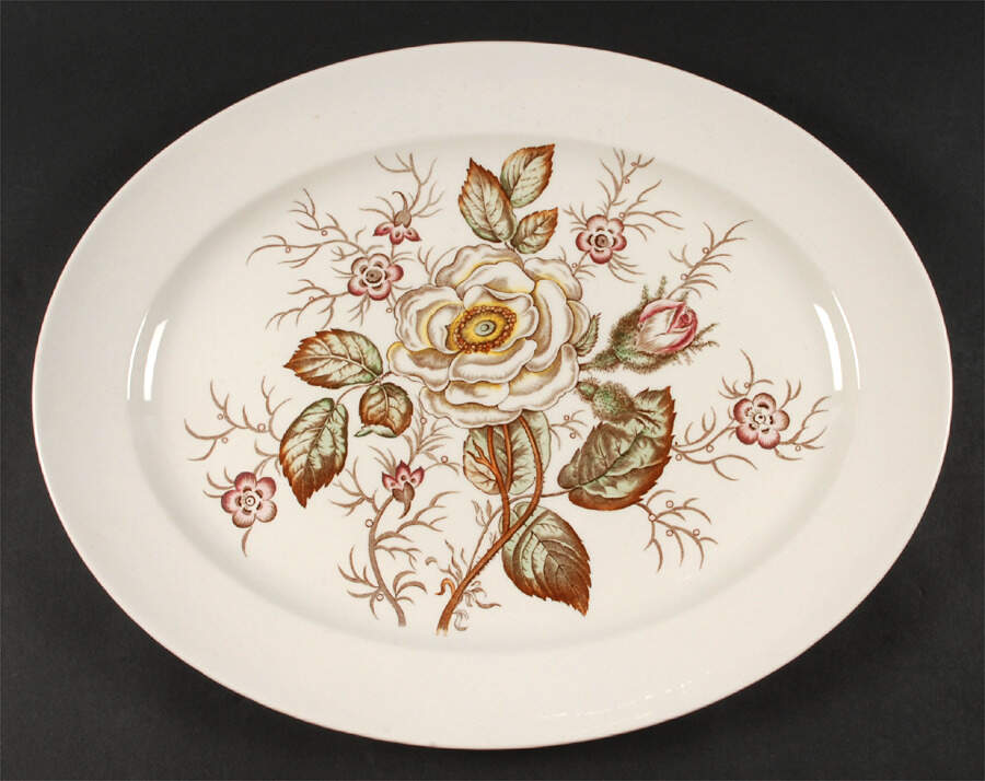 Old Rose 17" Oval Serving Platter by John Maddock & Sons-1