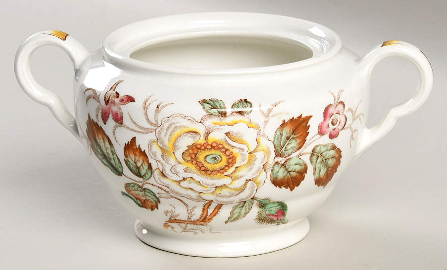 Old Rose Sugar Bowl No Lid by John Maddock & Sons-1