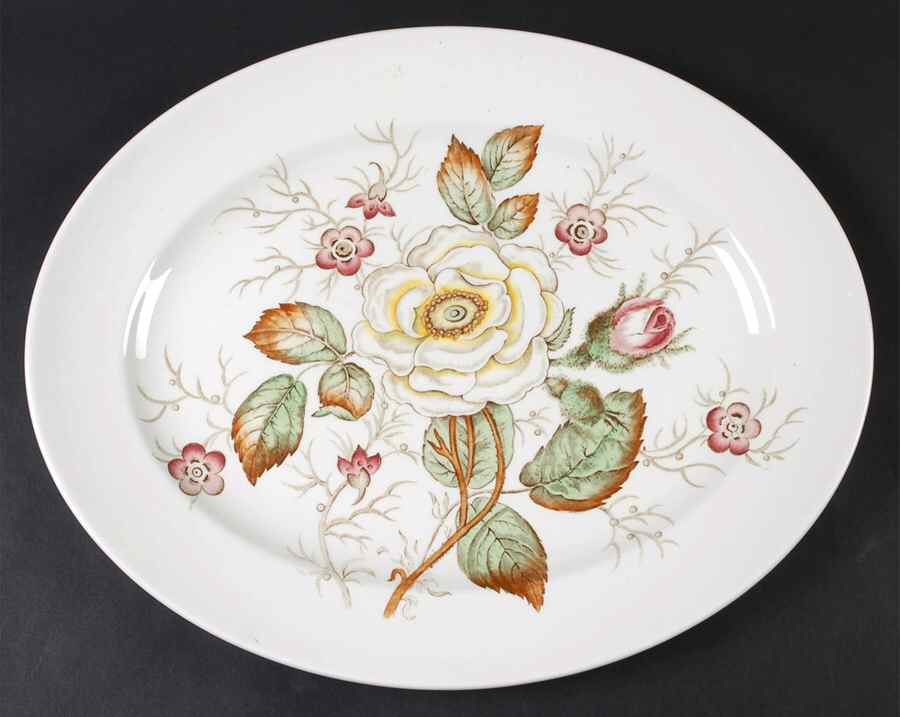 Old Rose 15" Oval Serving Platter by John Maddock & Sons-1