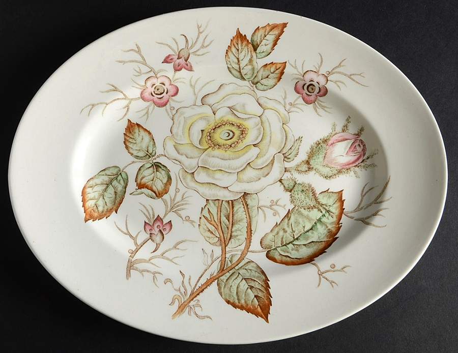 Old Rose 11" Oval Serving Platter by John Maddock & Sons-1