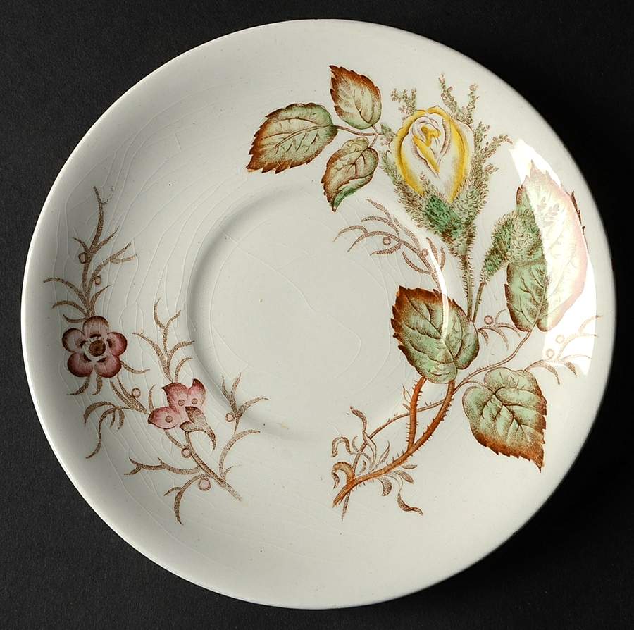 Old Rose Saucer for Cream Soup Bowl by John Maddock & Sons-1