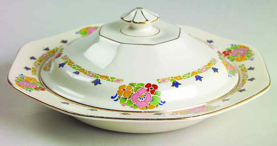 Pastel Round Covered Butter by John Maddock & Sons-1