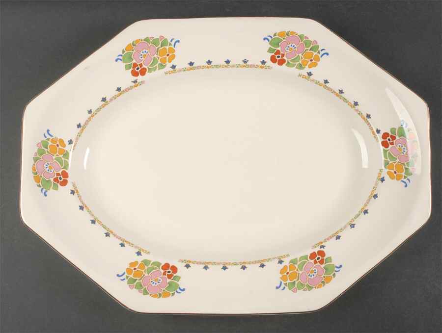 Pastel 17" Oval Serving Platter by John Maddock & Sons-1