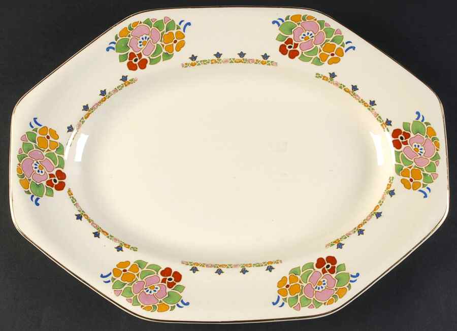 Pastel 14" Oval Serving Platter by John Maddock & Sons-1