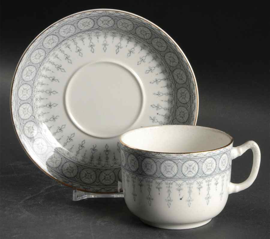 Premier Gray Flat Cup & Saucer Set by John Maddock & Sons-1