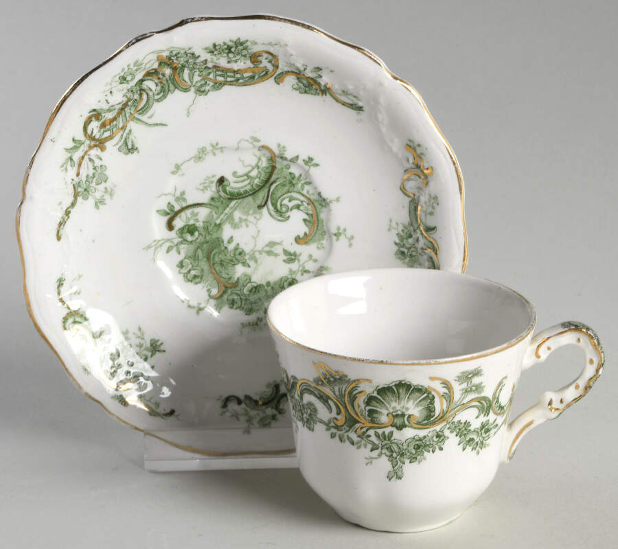 Rhine Flat Demitasse Cup & Saucer Set by John Maddock & Sons-1