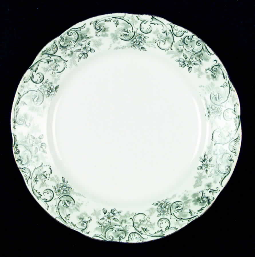 Rococo Green Dinner Plate by John Maddock & Sons-1