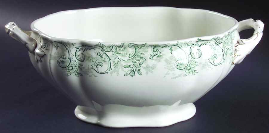 Rococo Green Tureen No Lid by John Maddock & Sons-1